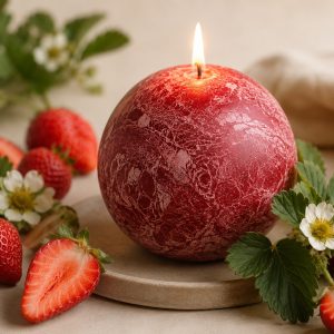 Vela Roja 9 Cm Fragancia Strawberry