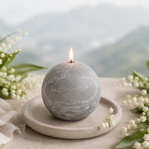 Vela Gris 9 cm Fragancia Valey Mist