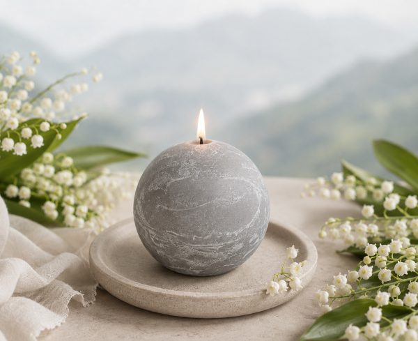 Vela Gris 9 cm Fragancia Valey Mist